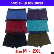 3 Pcs Child Boy ’s Underwear BOY’S BOXER ( RANDOM - MIX COLOUR )   SIZE : M - 2XL 209 ( U865 )