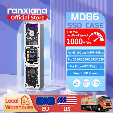 [EU/US Shipping]Fanxiang MD86/MD87 M.2 SSD Enclosure 10Gbps NVMe/NGFF-SATA USB 3.2 Gen2 Type C SSD C