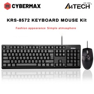 A4TECH KRS-8572 Wired Keyboard And Mouse Combo Kit Bundle USB Plug And Play For PC Laptop