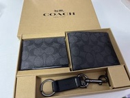 COACH錢包折疊錢夾卡包證件男包禮盒（全新未用過）