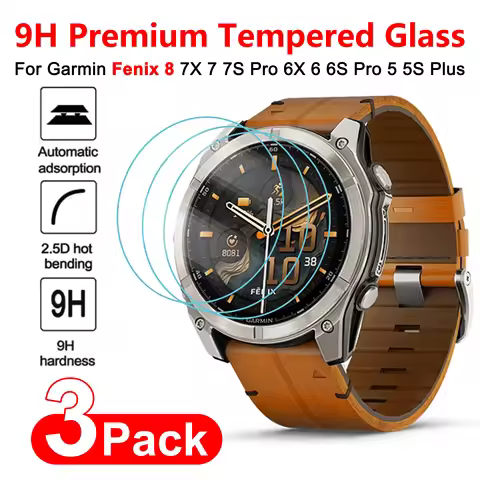 3pcs Tempered Glass Screen Protector for Garmin Fenix 8 47mm 51mm 7X 6X Pro 7 6 7S 6S 5 5S Solar AMO