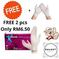 (FREE 2pcs) 10pcs Gloves Exam Gloves Disposable Gloves Medical Gloves Nitrile Rubber Gloves Powder Free