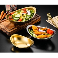 304 Stainless Steel] 304 Stainless Steel Golden Ingot Bowl Snack Plate Snack Plate