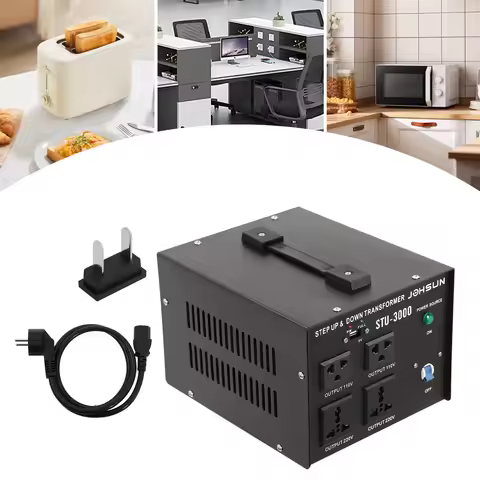 3000W Voltage Converter Transformer Heavy Duty Step Up/ Down Power Converter 110V to 220V 220V to 11