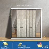 Free Shipping + Free Installation | AZ Wardrobe Sliding Wardrobe  | 6ft x 8ft wardrobe | Almari Baju