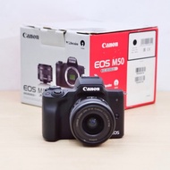Siap Kirim, Kamera Canon Eos M50 + Lensa Kit 15-45Mm Stm Bekas /