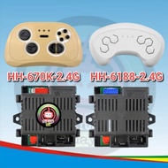 MESIN REMOTE RECEIVER CAR AKI HH-670K-2.4G / HH-6188K-2.4G 12V / 6V REMOTE CONTROL BROWN & WHITE HH6