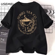 Suriel Tea Co Banned Books T Shirt Cotton Acotar T-shirt Bookish Book Lover Tshirt Cotton Short Slee