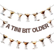3pcs Banner Parti Espresso Martini Coklat Berkilauan, Banner Bertemakan Cawan Kopi Espresso Martini,