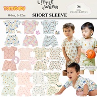 [TOMS] [0-6m, 6-12m] LITTLE PALMERHAUS (1 Set) LITTLE WEAR Baby SHORT Sleeve Set (Baby SHORT Clothes