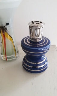 新淨限量Antique Rare France Lampe Berger Silver Plated Ceramic oil lamp 中古銀蓋陶瓷香薰瓶