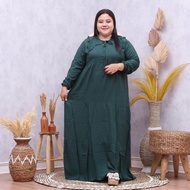 Gamis rayon jumbo xxxxl LD 130 muat Bb 100kg-MAXI dress rayon jumbo susun polos LD 130 busui panjang