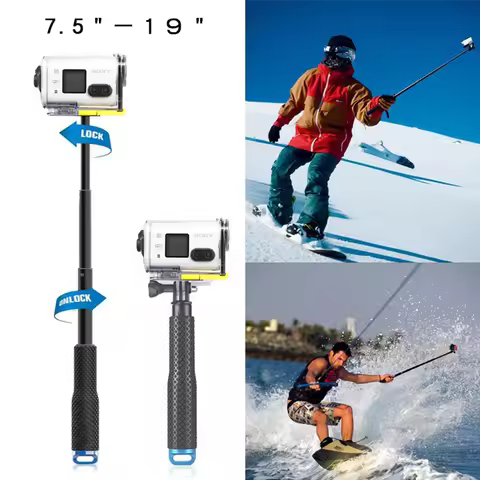 19-49cm Portable Selfie Stick Extendable Monopod for Sony Action Camera HDR-AS100V AS300R AS50 AS200