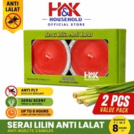 Lilin Serai Wangi Anti Lalat Nyamuk Lemongrass Citronella Candle Mosquito Repellent 8 Jam (2 Pcs) [R