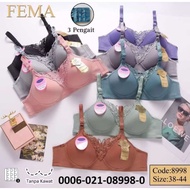FEMA LACE CHEST FOAM BRA 8998 CUP B 3 HOOKS (1PCS)