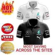 5 Times World Champion: P3TR0N4S AMG Mercedes F1 Racing Team Mens Big Size Casual Short Sleeve Polo 