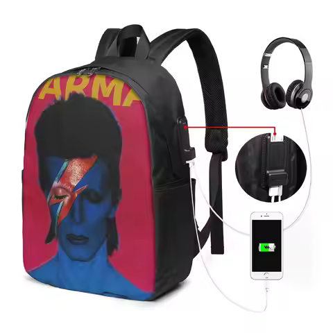Davids Bowied Backpack Travel Notebook Bag Computer College Student School Bag Laptop Shoulder Bags 