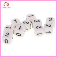 [lzdxwcke2] Lot 10pcs Dice Playing Numbers 0 1 2 Dice D6 Accessories For Board Games