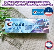Crest® 3D White Brilliance Whitening Toothpaste with Stain Protection Vibrant Peppermint 116130g ยาส