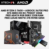 AMD RYZEN 5 7600X + ASROCK X670E PRO RS WIFI AX + XFX SPEEDSTER MERC 310 AMD RADEON™ RX 7900 XT + FREE ADATA XPG LANCER
