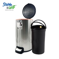 Steve & Leif Pedal Trash Bin / Waste Bin / Dustbin 10L (Stainless Steel/White/Black)