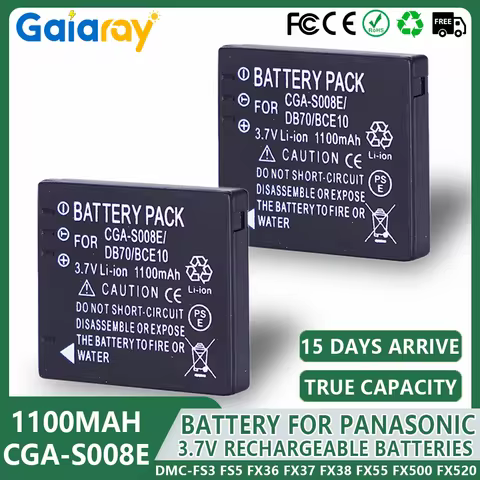 1-5Pcs DMW BCE10 DMWBCE10 DB70 CGA-S008E CGAS008E S008E Camera Battery 1100mA For Panasonic DMC-FS3