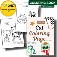 [PDF] 31 PAGE PRINTABLE CAT COLORING BOOK / PAGE WITH QUOTES SOFTCOPY PDF CAT PICTURE. 31 PAGE BUKU 