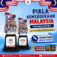 Custom Malaysian Independence Day Acrylic Trophy Stickers for Champion Competition Gifts August 31th