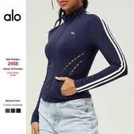Alo Sports Yoga Jacket Zipper Pocket Casual Long-Sleeved Autumn Winter Top Slim-Fit Jacket