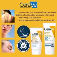 CeraVe Hydrating Mineral Sunscreen SPF50 Whitening Protection Moisturizing Sunscreen Cream for Sensi