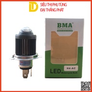 Đèn pha Led Bi Cầu BMA chân H4 3 chân 2 chế độ cos vàng pha trắng siêu sáng