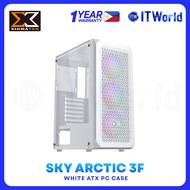 Xigmatek Sky Arctic 3F – ATX Steel PC Case, 7 Slots, Multi-Fan Support Desktop Tower Case - White