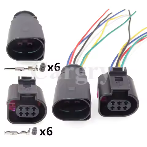 1 Set 6P 3B0973813 1J0973713 AC Assembly Car Waterproof Electrical Connector For VW Auto Throttle Po