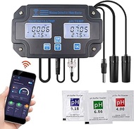Water Quality Tester pH/EC/TDS/Salinity/SG/Temperature with Easy Calibration 24Hrs Online APP Monitoring for Fish Tank Aquariums Home Laboratory Smart Instrument