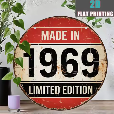 2D Flat, 1pc 1pcs 1969 Vintage Metal Sign - Heavy-Duty Aluminum Wall Plaque Suitable for Home, Bar, 