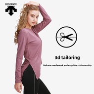 DESCENTE Yoga Clothes Women Loose Quick-Drying Fitness Sports Yoga Long-Sleeved Slit Yoga Clothes