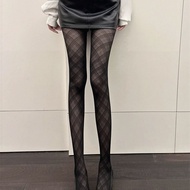 y2k Stockings Gothic Style Asian Culture y2k Black Diamond Spring Pantyhose High Boot Socks Trendy Y