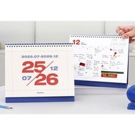 [INDIGO] BASIC 18months 2026 Calendar / Desk Calendar / Scheduler / 2025. 07 - 2026.12