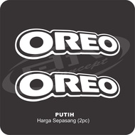 2pc Cutting Sticker OREO Viral Logo set Hologram Stiker Motor Putih Vixion PCX Aerox N MAX LEXI ADV