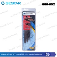 Gestar 666-092 L Key Set Hex Key Long 9 Pcs 1.5-10 mm
