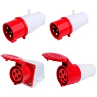Industrial Wall Mount Fixed Socket Plug 3 Phase 4 Pin 16A 32A Wall Socket