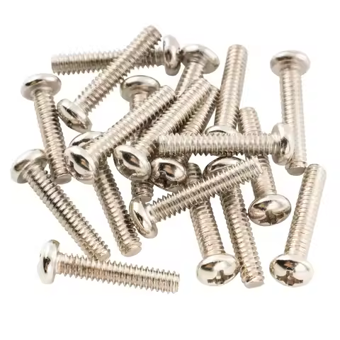 Musiclily Basic Steel UNC#6-32 Inch Thread 3.5x18mm Single Coil Pickup Mounting Screws for ST Electr