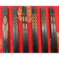 mix design | Ebony Wood Chopsticks and Holders Dining Set