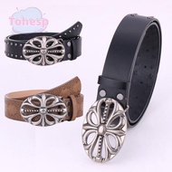 TOHESP Bohemian Style Belt, Punk Hip Hop Leather Belt, Fashion Skeleton Head Riveted Pants Bands Y2K