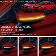 AMAZING HONDA CITY GN2 GN5 2020-2025 CAR SIDE MIRROR LED LAMP CRYSTAL ALBINO DRL LIGHT TURN SIGNAL A