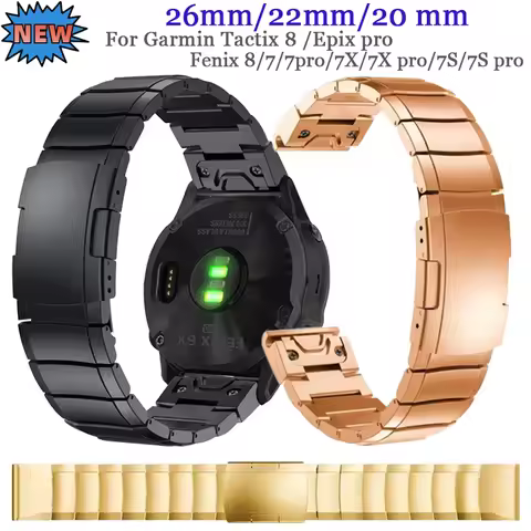 26/22/20mm Metal Strap For Garmin Tactix 8/Fenix E/8/7/7X pro/7S/7S pro Stainless steel Quick fit Co