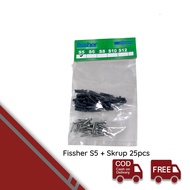 Fisher Paku Tembok Set S5 - F12 Termasuk Skrup Fiser Sekrup Tanam Dinding