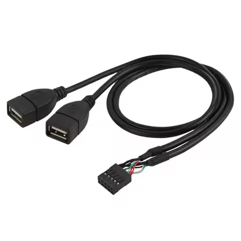 1PCS 15/30/50cm MotherBoard 9Pin Turns USB2.0 Two Extension Line Main board Female Header to Dual US