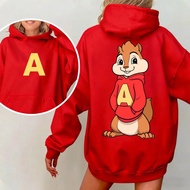 Mens And And Comfortable Breathable Alvin And Chipmunk Cartoon Longsleeved Hoodie Pullover