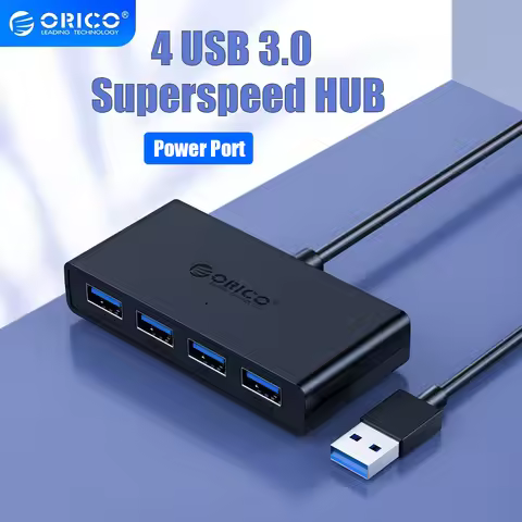 ORICO USB HUB 4 Port USB 3.0 Splitter With Micro USB Power Port Multiple High Speed OTG Adapter for 